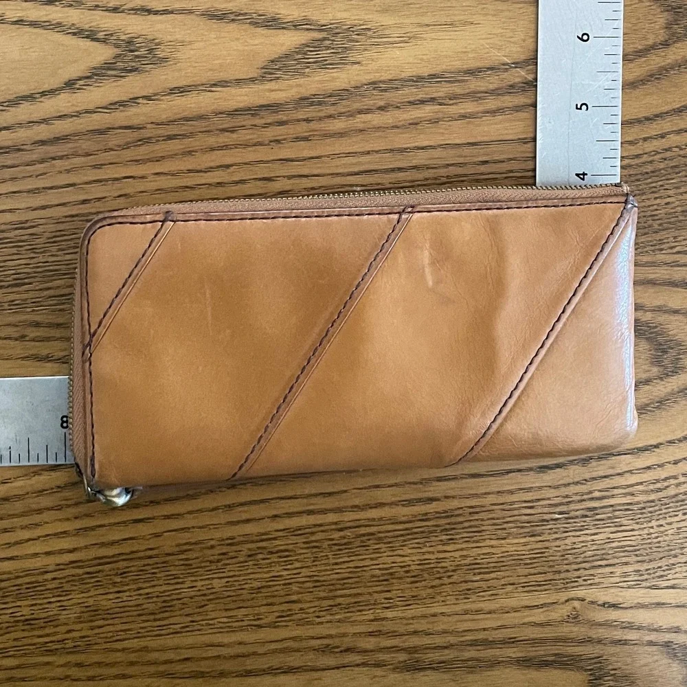 Hobo International Rachel Tan Leather Zip Around Wristlet Wallet
